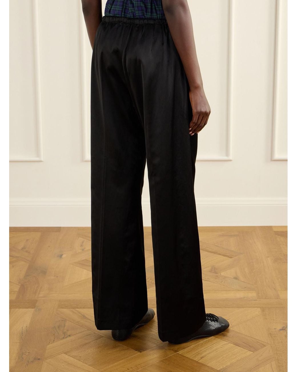 Dries Van Noten Blue Puvis Wide-Leg Satin Pants