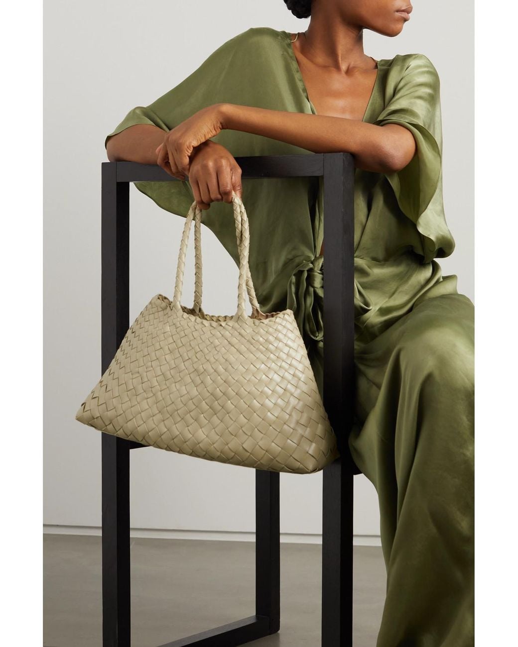 Dragon Diffusion Natural Santa Croce Big Woven Leather Tote