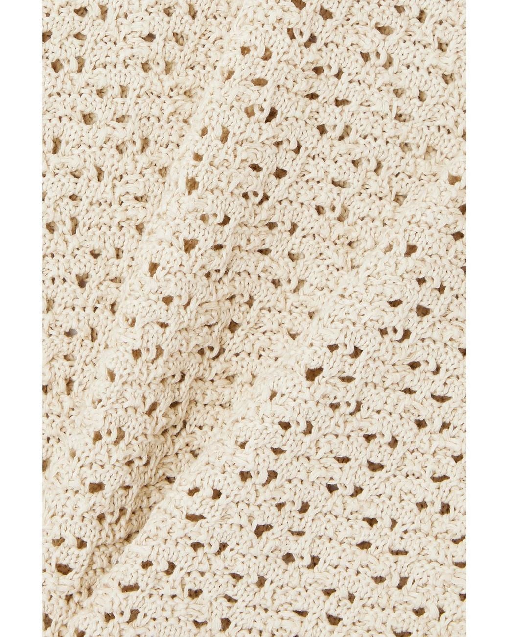 Bottega Veneta Natural Crochet-Knit Cotton T-Shirt
