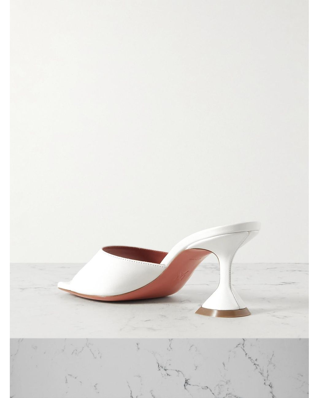 AMINA MUADDI Natural Lupita Textured-Leather Pumps