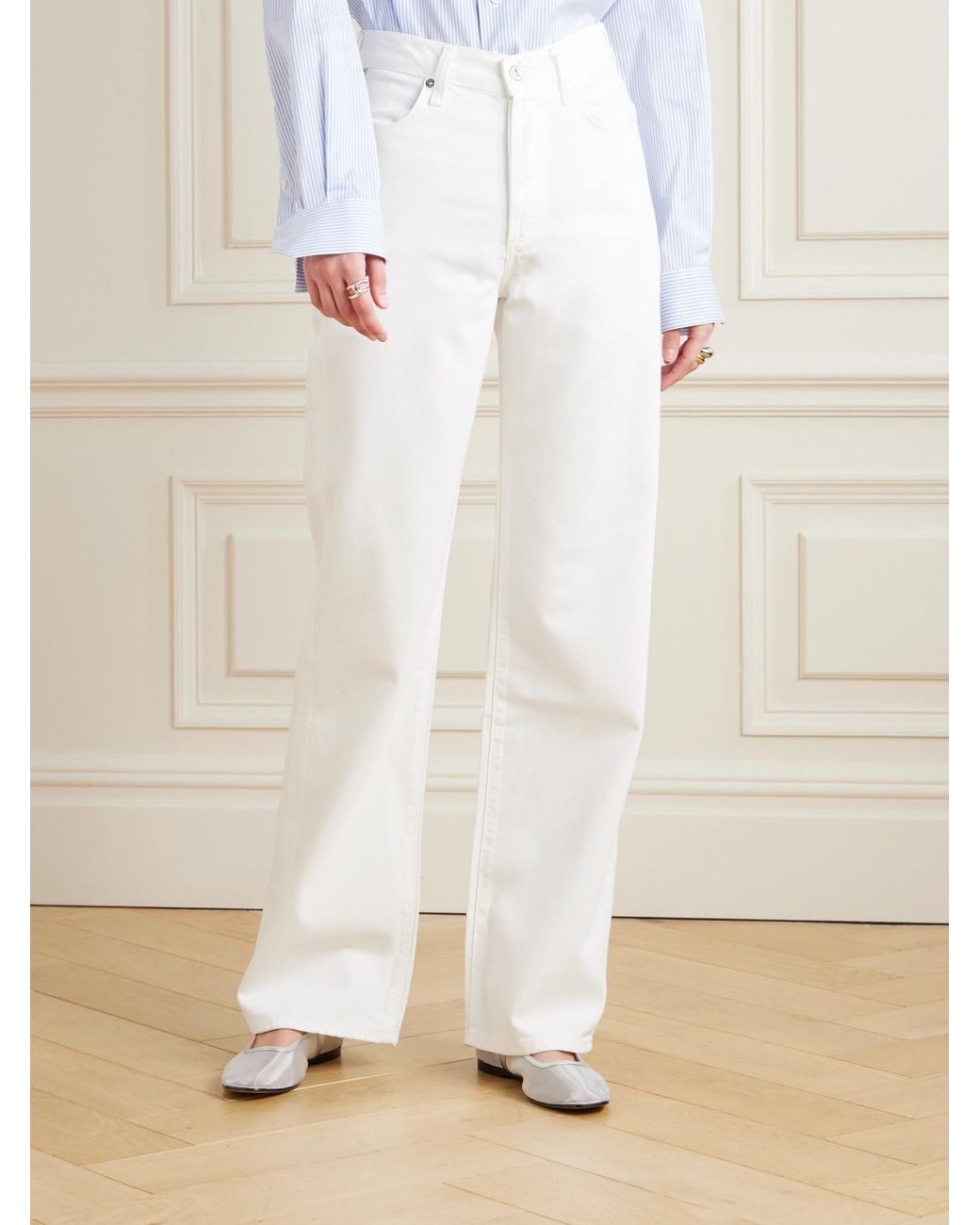 Citizens of Humanity White Annina High-Rise Straight-Leg Jeans
