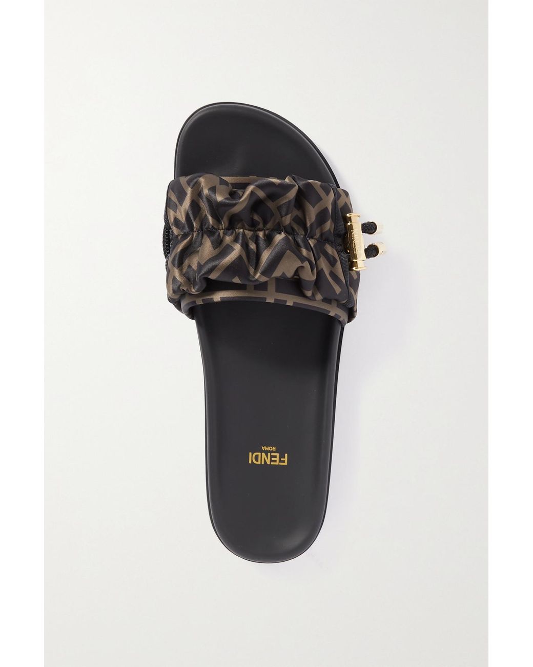 Fendi Ruched Logo Hiking Sporty Sandals