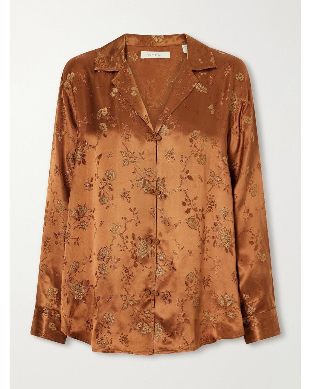 Doen Brown Maurise Floral-Jacquard Shirt