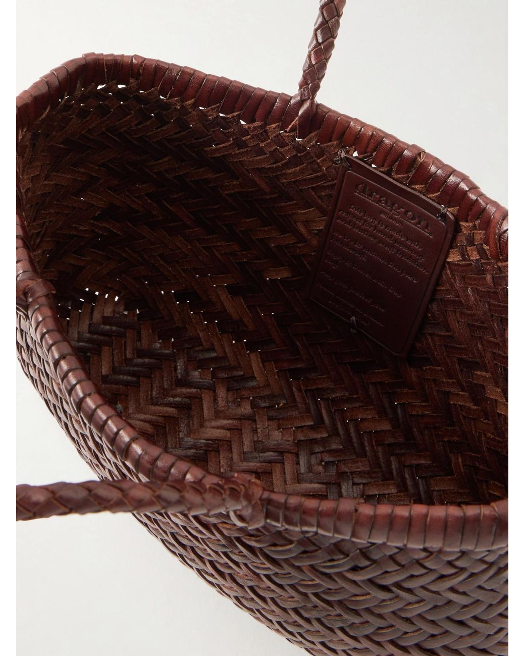 Dragon Diffusion Brown Gora Mini Woven Leather Tote