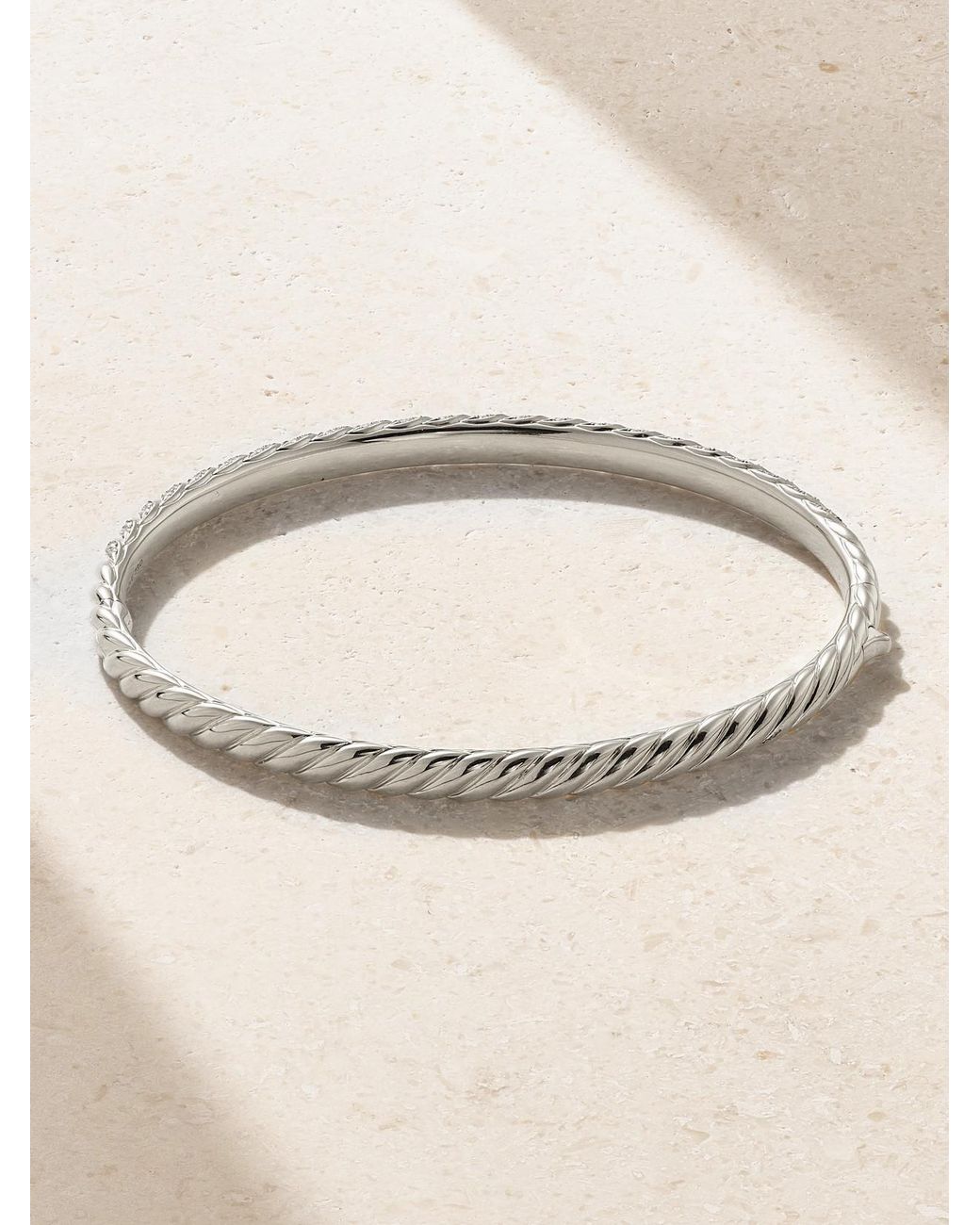 David Yurman Natural Sculpted Cable 18-Karat Diamond Bangle