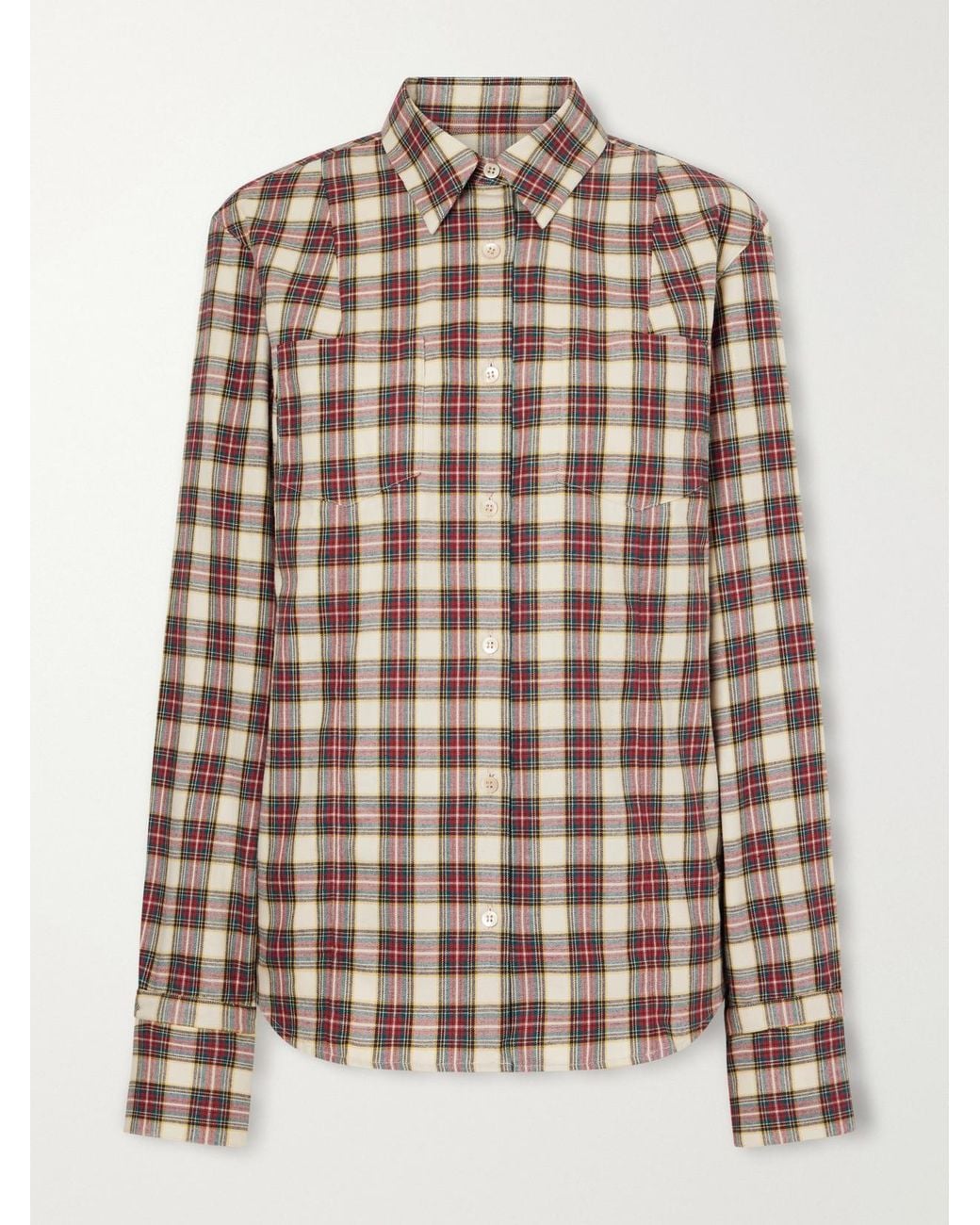 Dries Van Noten Red Checked Cotton-Flannel Shirt