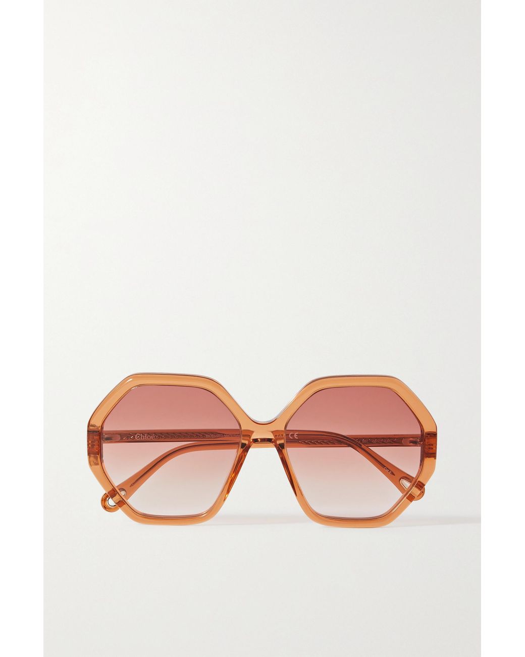 Chloé Esther Octagon-frame Acetate Sunglasses in Orange | Lyst Australia