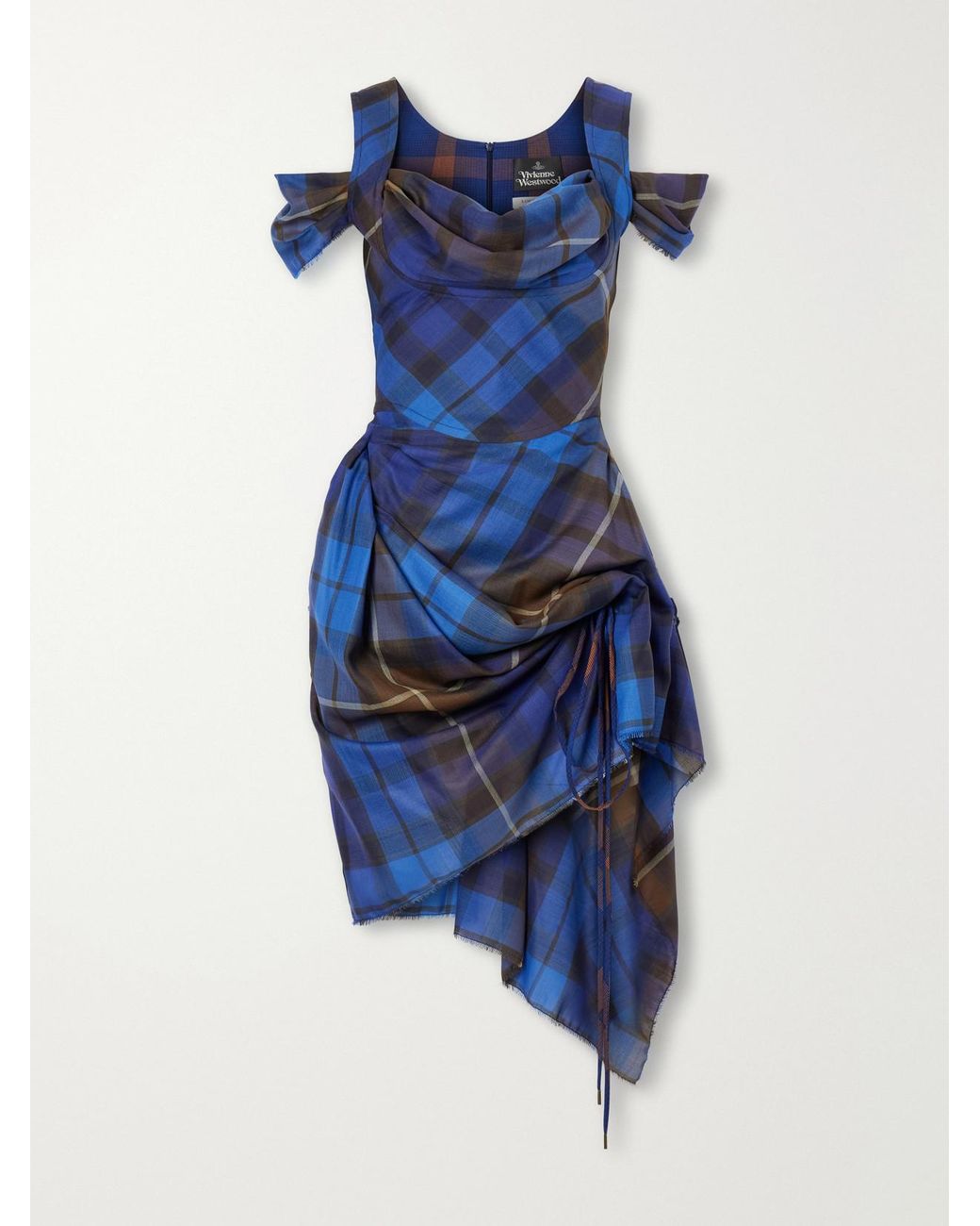 Vivienne Westwood Blue Buchanan Tartan Wool Mini Dress