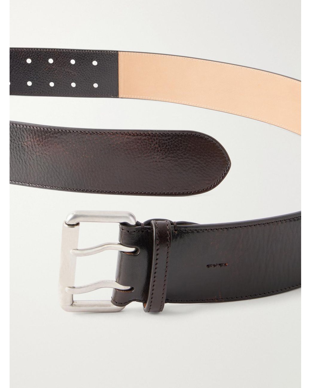 Ralph Lauren Brown Textured-Leather Belt