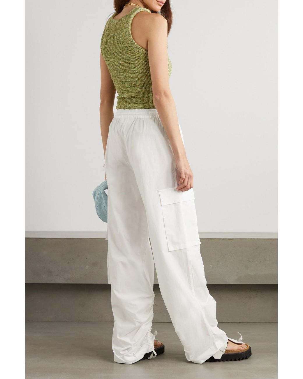 Slacks and Chinos Straight-leg trousers Womens Clothing Trousers ROTATE BIRGER CHRISTENSEN Fleece Pants in White 