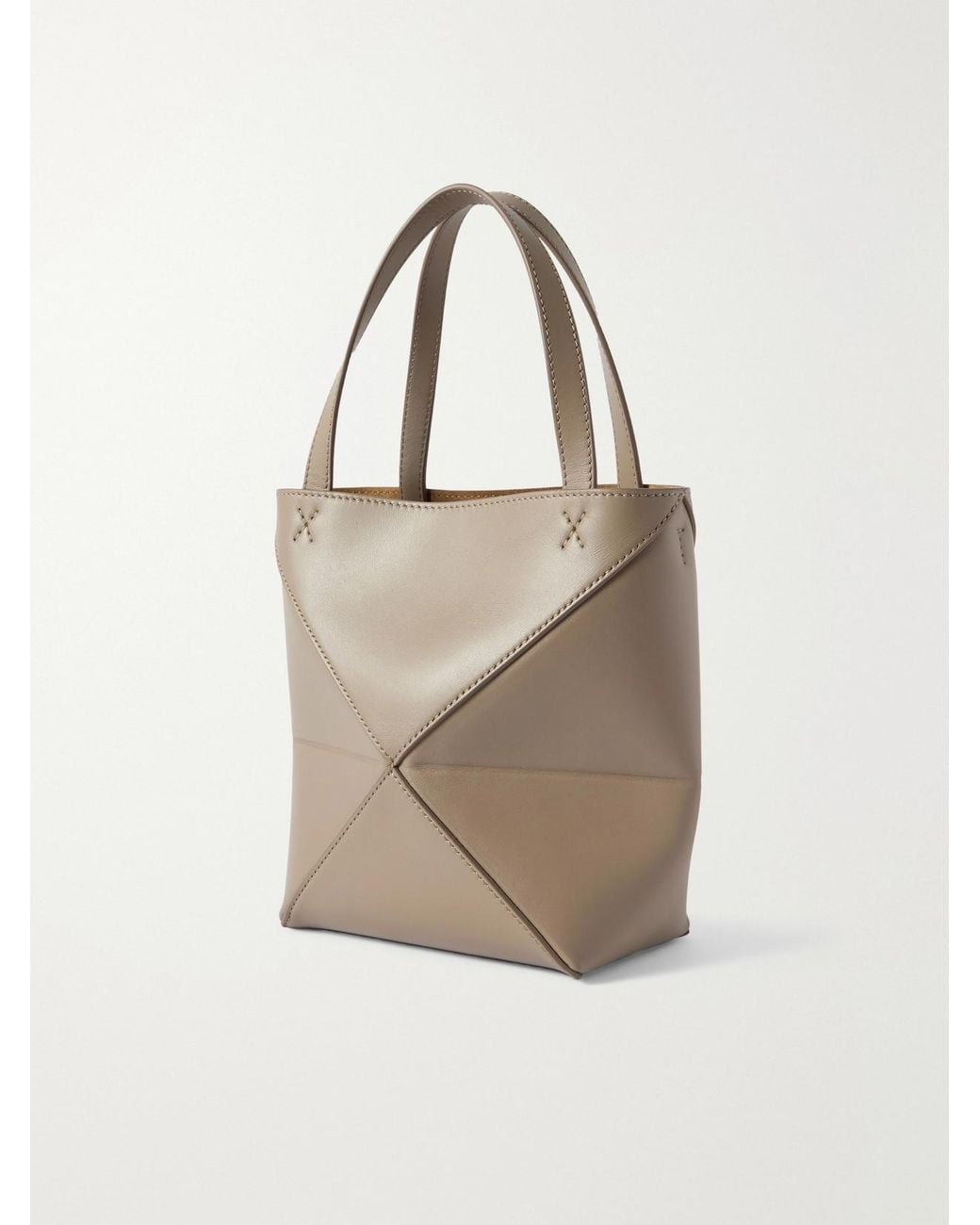 Loewe Natural Puzzle Fold Convertible Mini Leather Tote