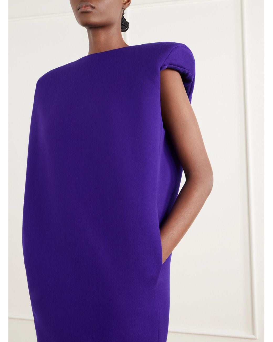 Willy Chavarria Purple Wool Midi Dress