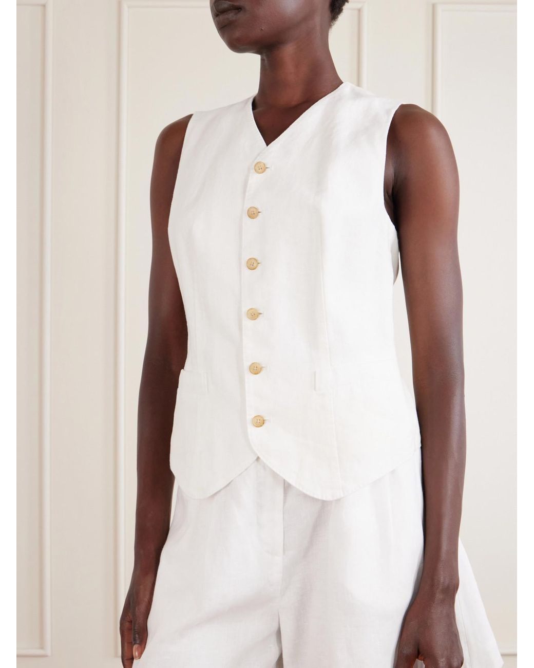 Polo Ralph Lauren White Linen Vest