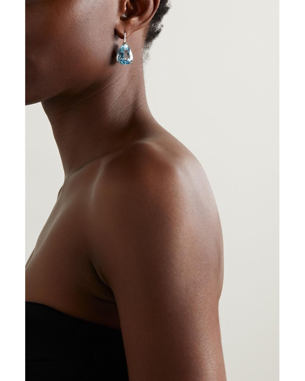 Mateo Blue 14-Karat, Topaz And Diamond Earrings