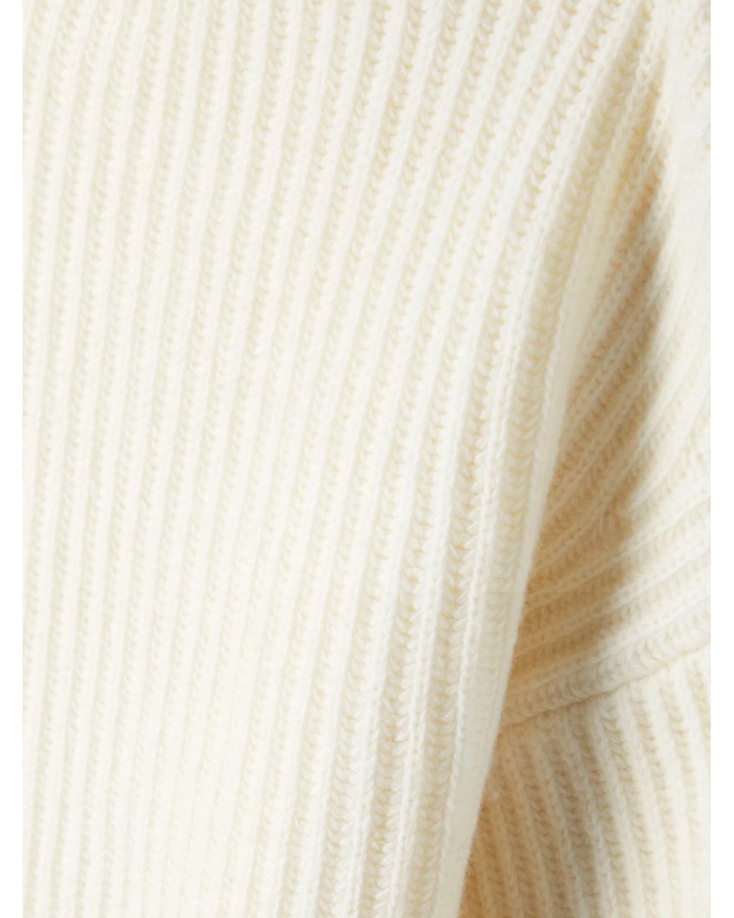 Moncler Natural Ribbed Wool Turtleneck Sweater