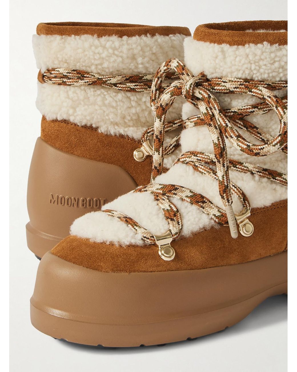 Moon Boot Natural Luna Shearling Snow Boots