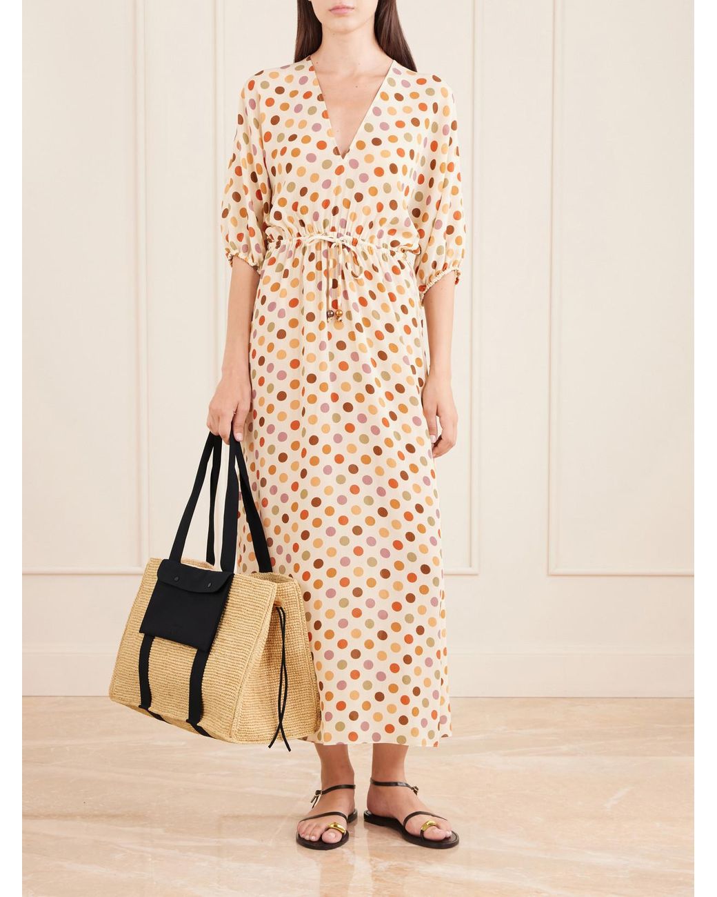 Eres Black Faux Raffia Tote Bag