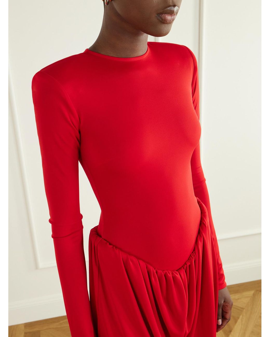 Ilkyaz Ozel Camino Gathered Crepe Gown