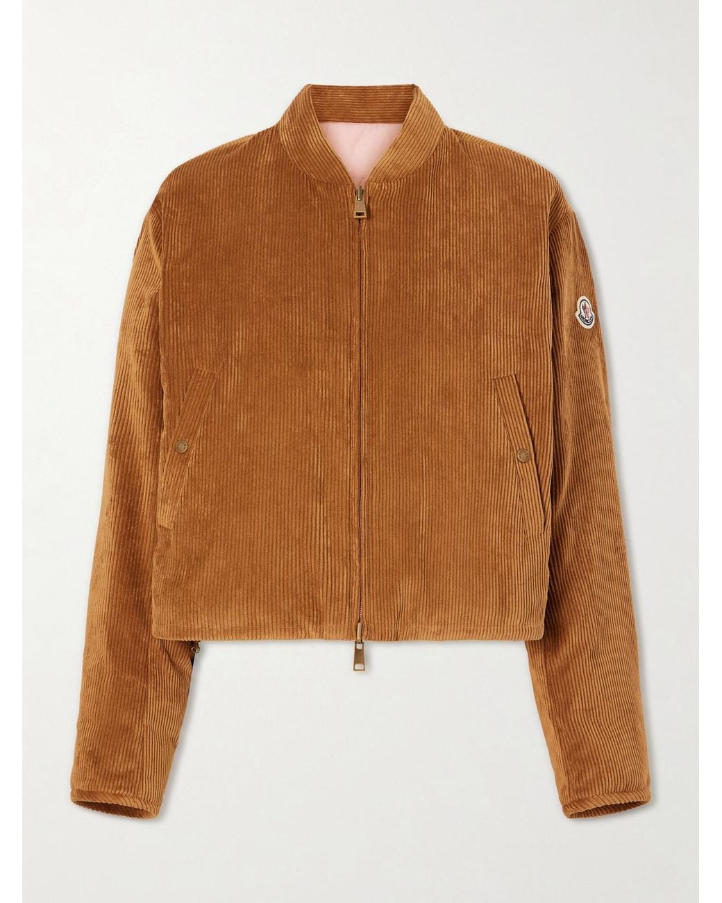 Moncler Brown Blageon Reversible Corduroy Bomber Jacket