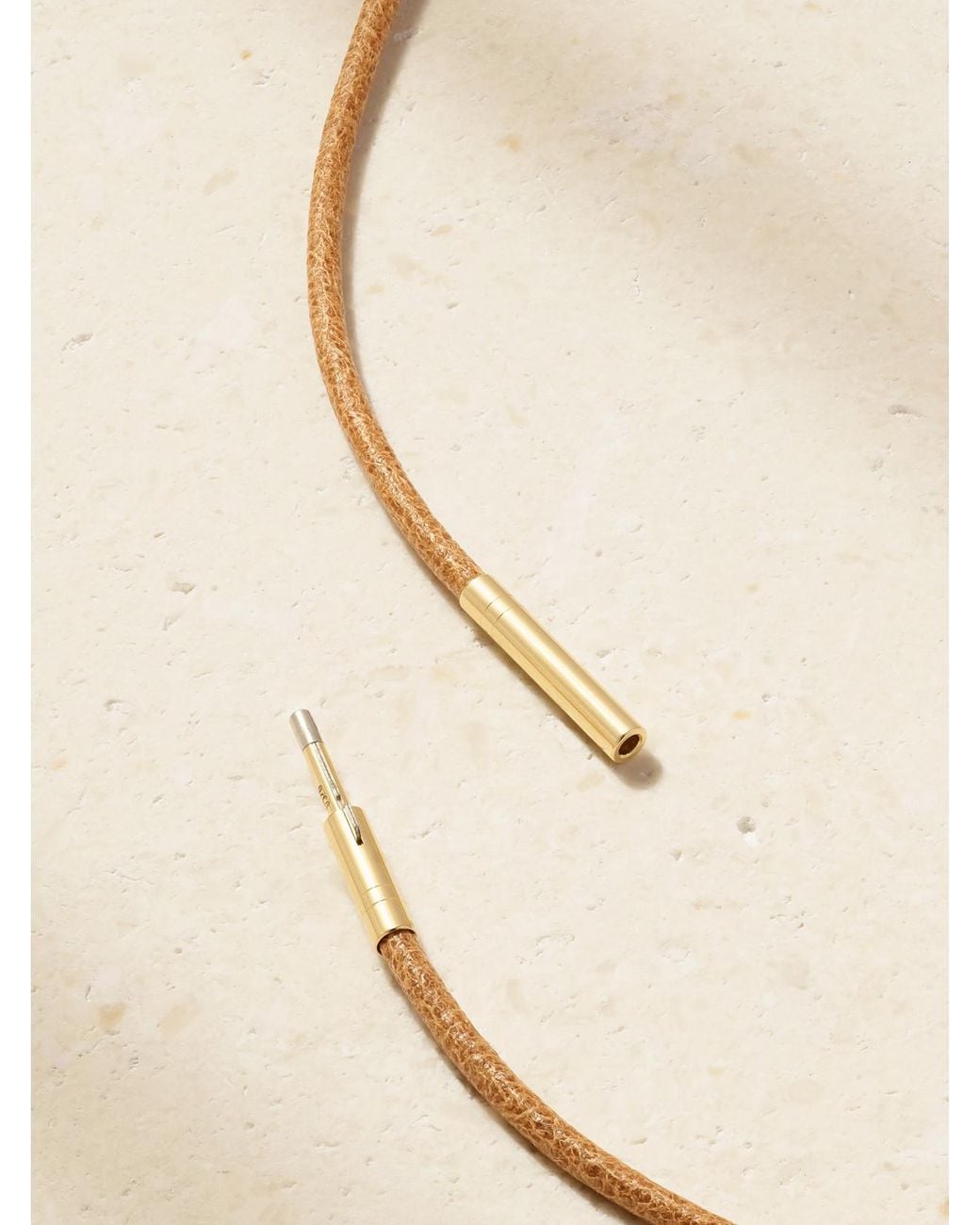 Marie Lichtenberg Natural Dado 18-Karat, Diamond, Ebony And Leather Necklace