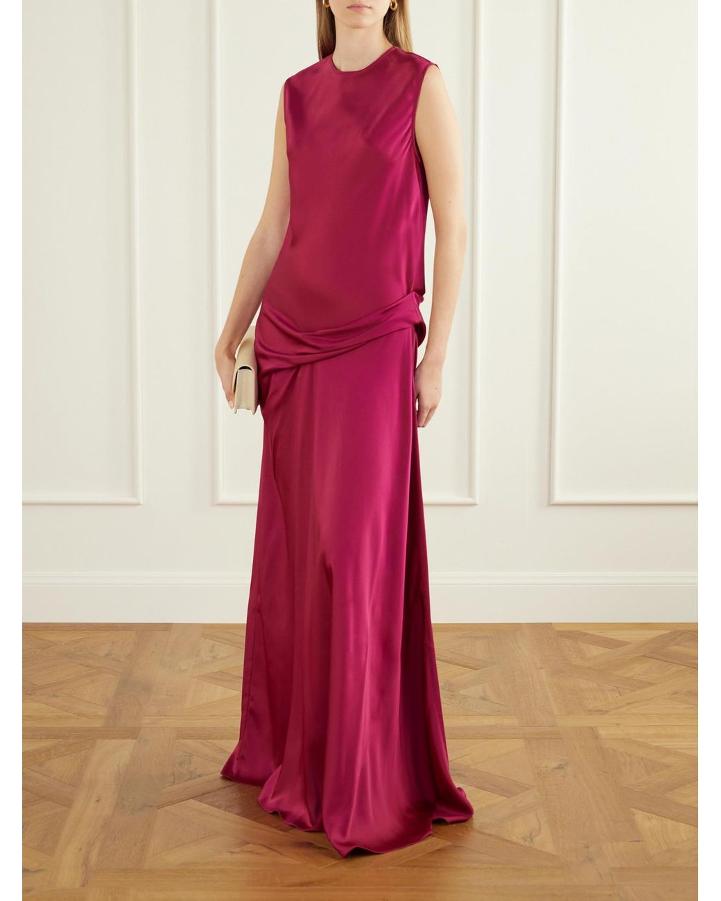 Stella McCartney Pink Draped Satin Gown
