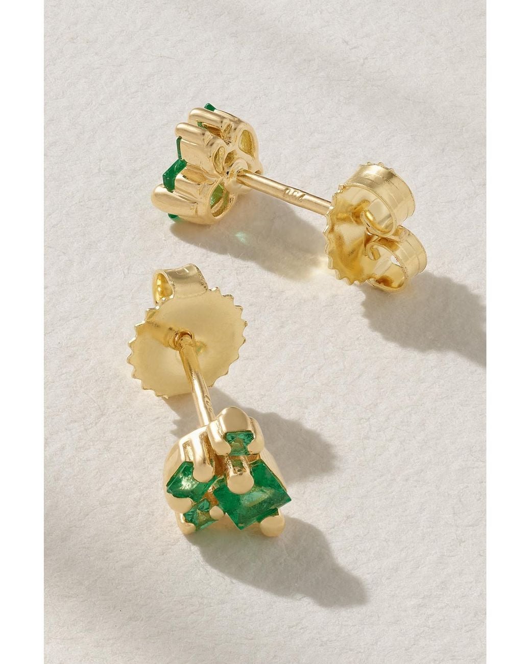 Suzanne Kalan Metallic 18-Karat Emerald Earrings