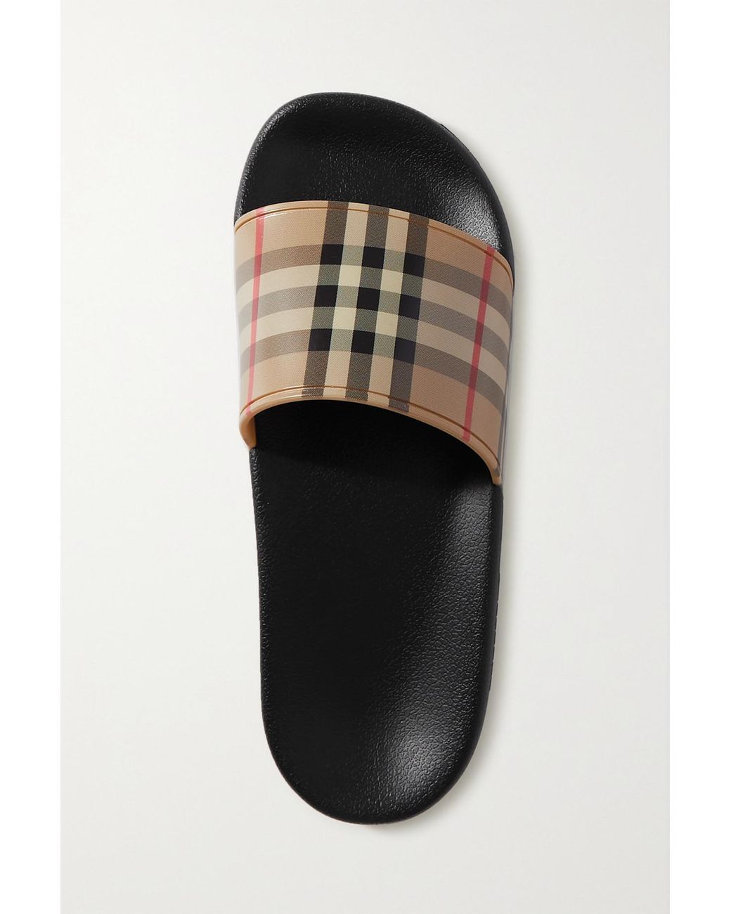 Burberry Checked Tpu Slides in Natural | Lyst Canada