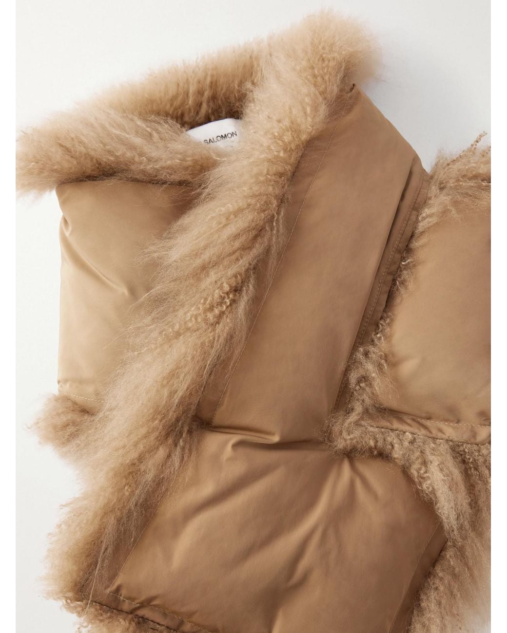 Yves Salomon Natural Leather And Shealing Scarf
