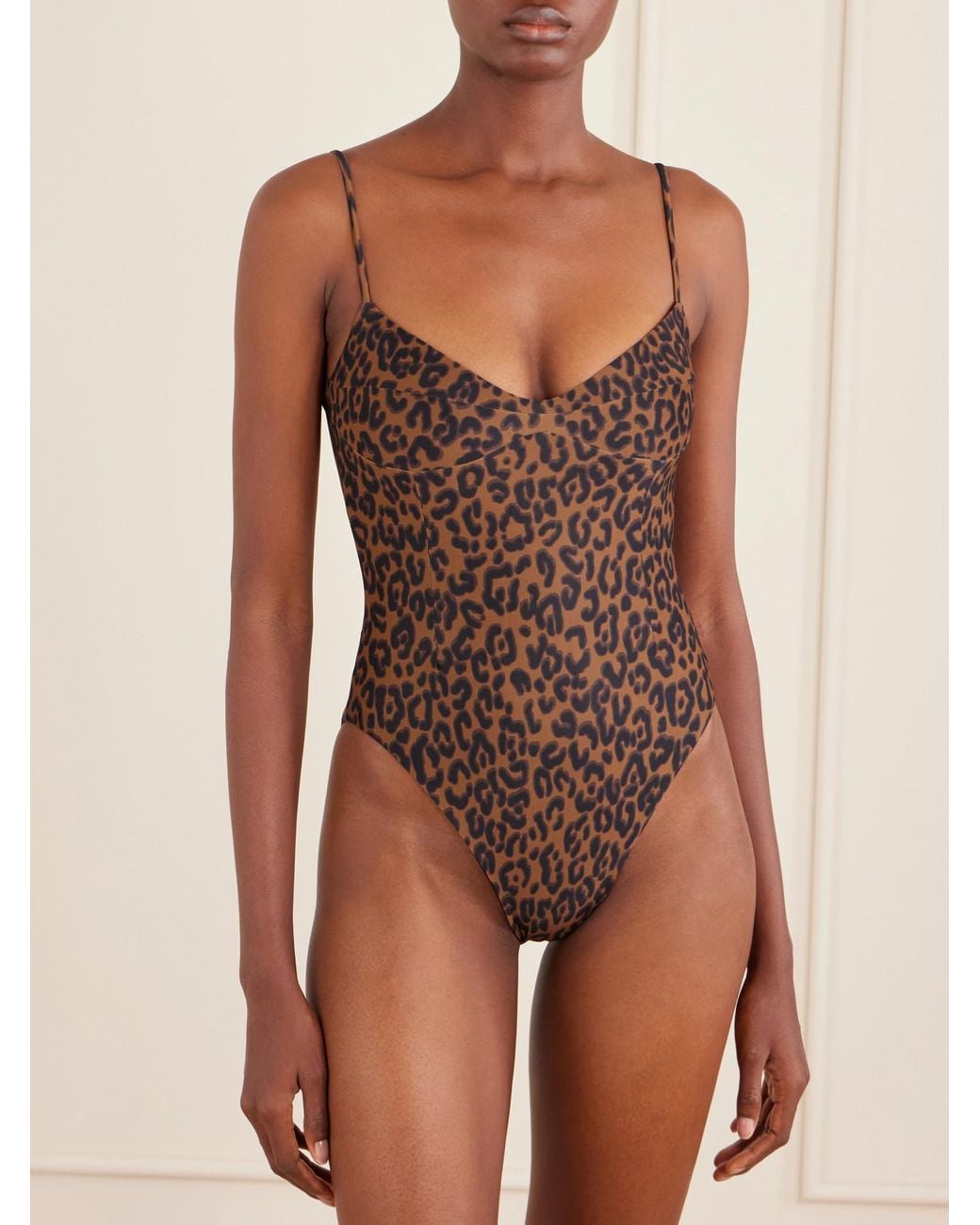 Haight Brown Monica Leopard-Print Swimsuit