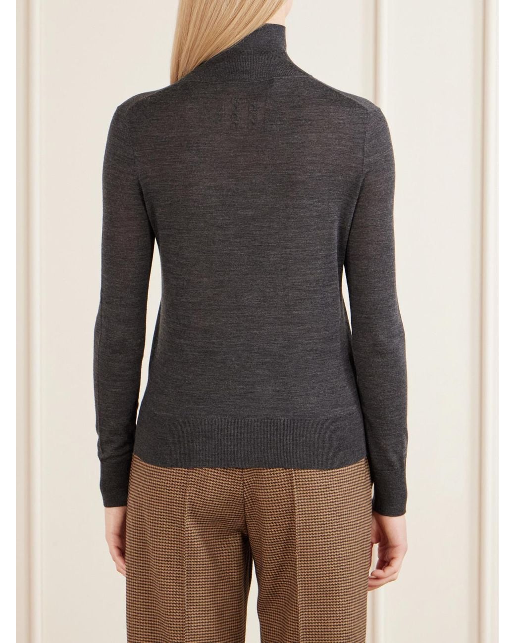 Nili Lotan Gray Larking Cashmere Turtleneck Sweater