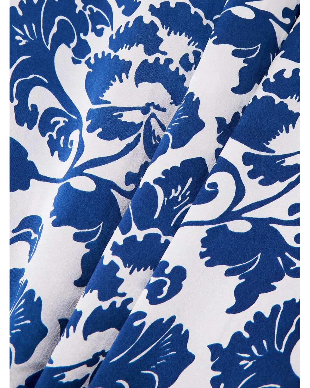 Emporio Sirenuse Blue Jenna Printed Silk-Voile Kaftan