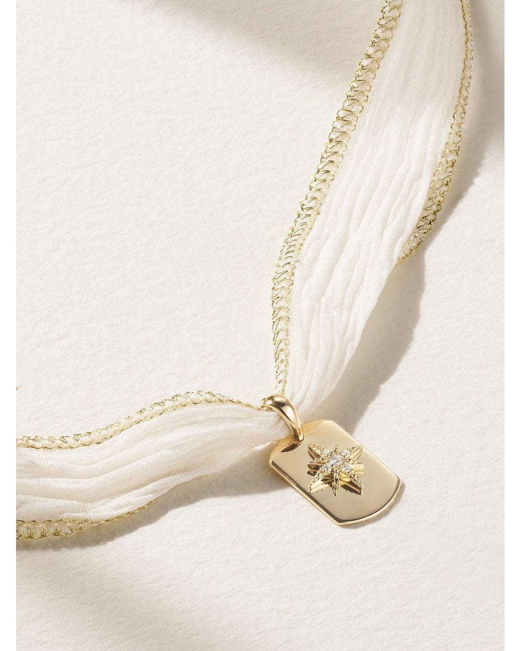 Mizuki Natural 14-Karat, Diamond And Crepon Necklace