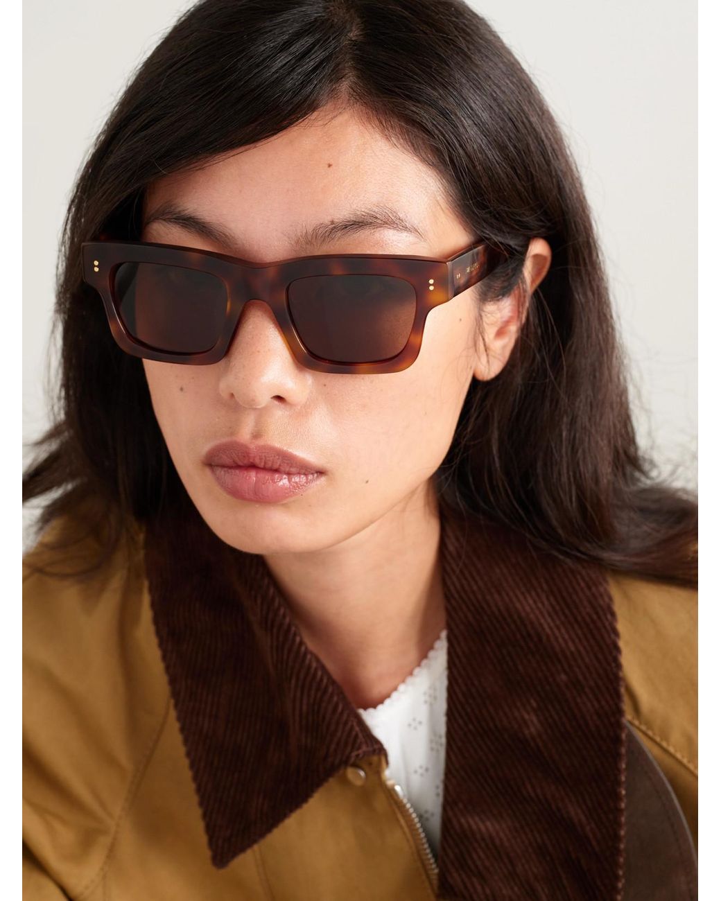 J.W. Anderson Brown Rectangular-Frame Acetate Sunglasses