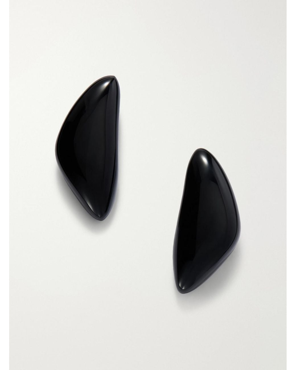 Camille Surault Black Dowdow Resin And Sterling Earrings