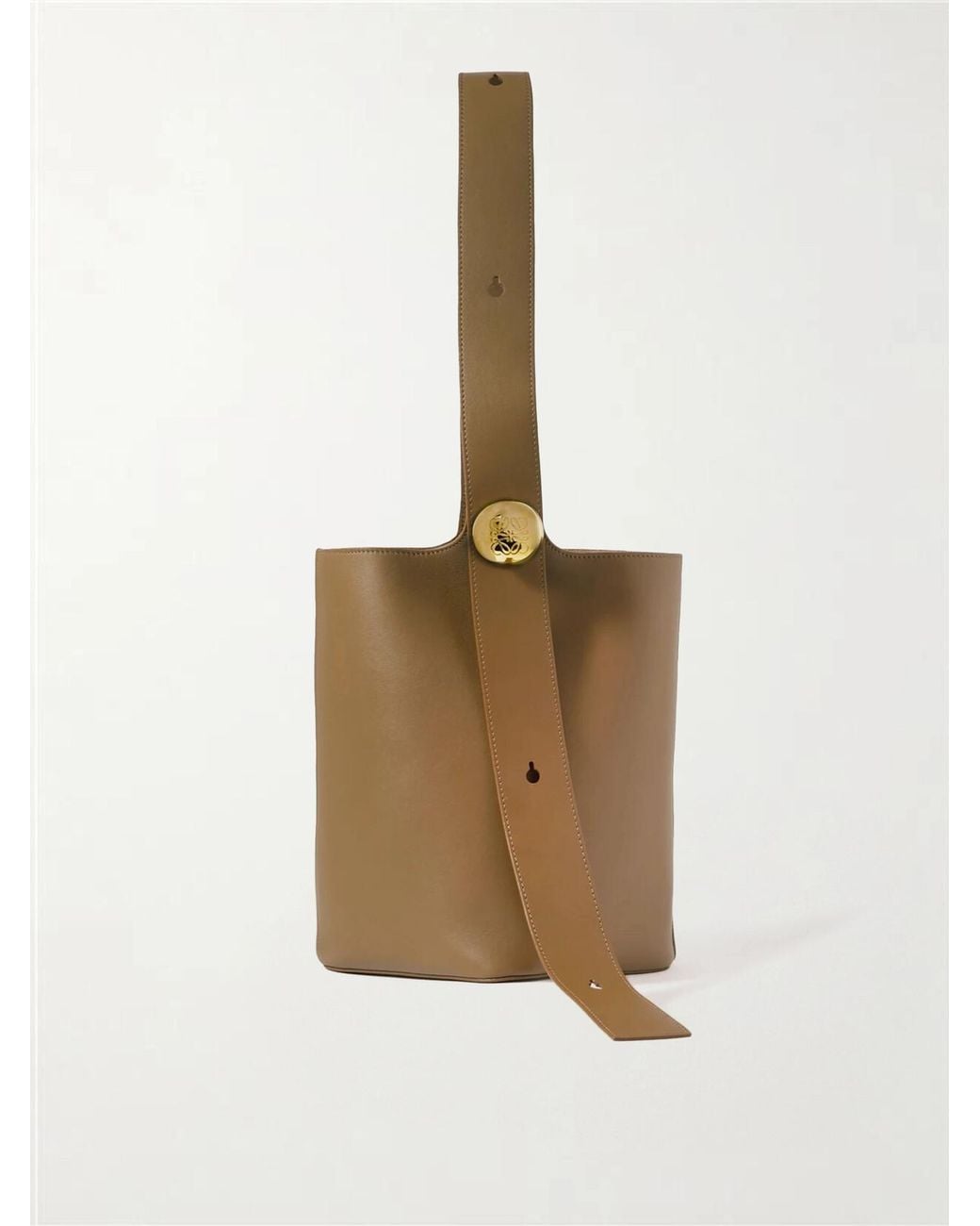 Loewe Natural Pebble Embellished Leather Bucket Bag