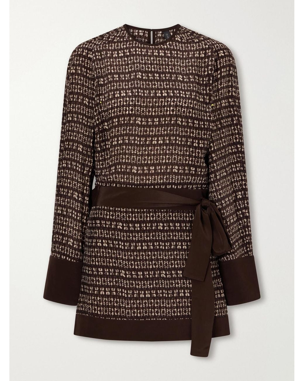 Sir Brown Astrid Wrap-Effect Printed Crepe Mini Dress