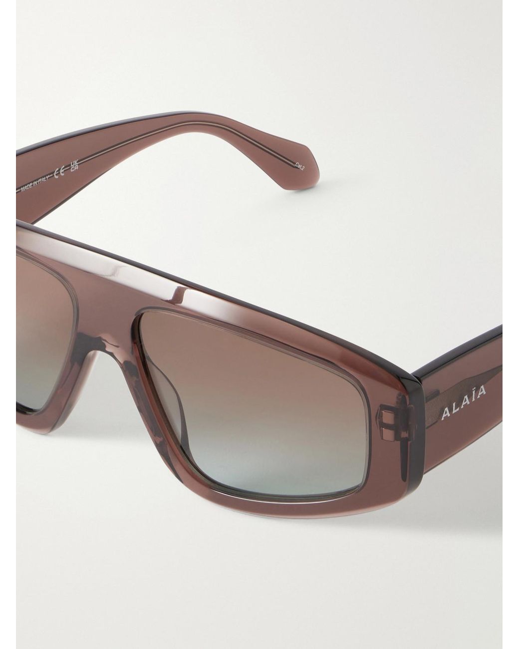 Alaïa Brown Mask D-Frame Recycled-Acetate Sunglasses