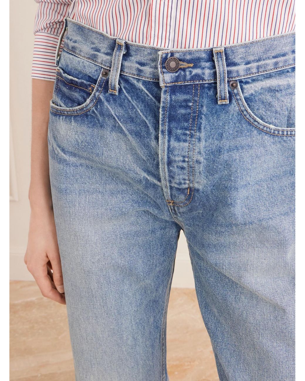 Nili Lotan Blue Briana Straight-Leg Jeans