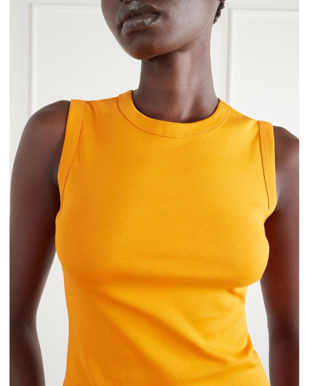 Flore Flore Yellow Esmé Ribbed Organic Cotton-Jersey Tank