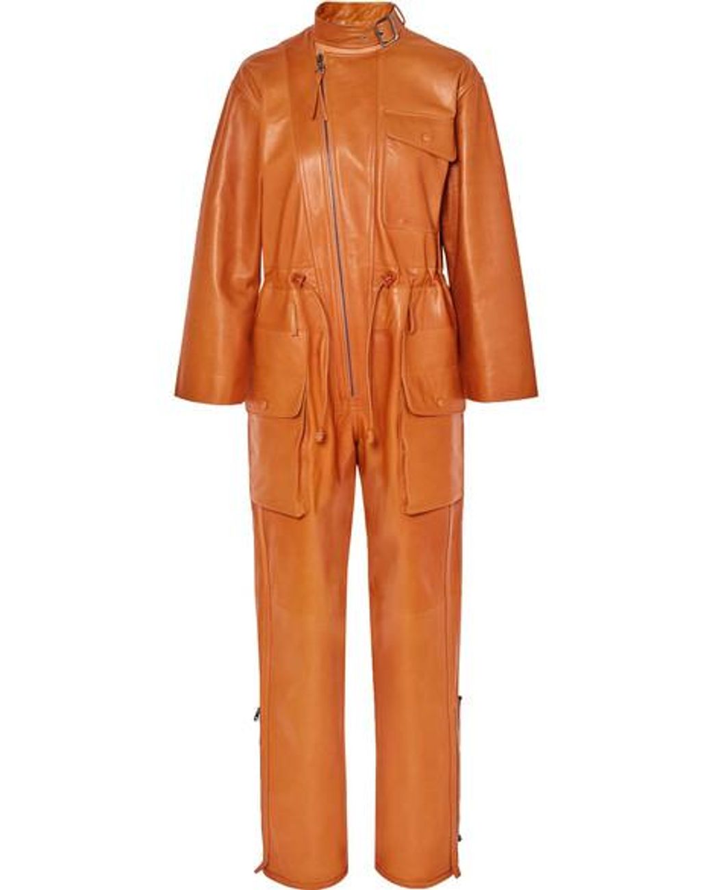 Orange leather jumpsuit discount