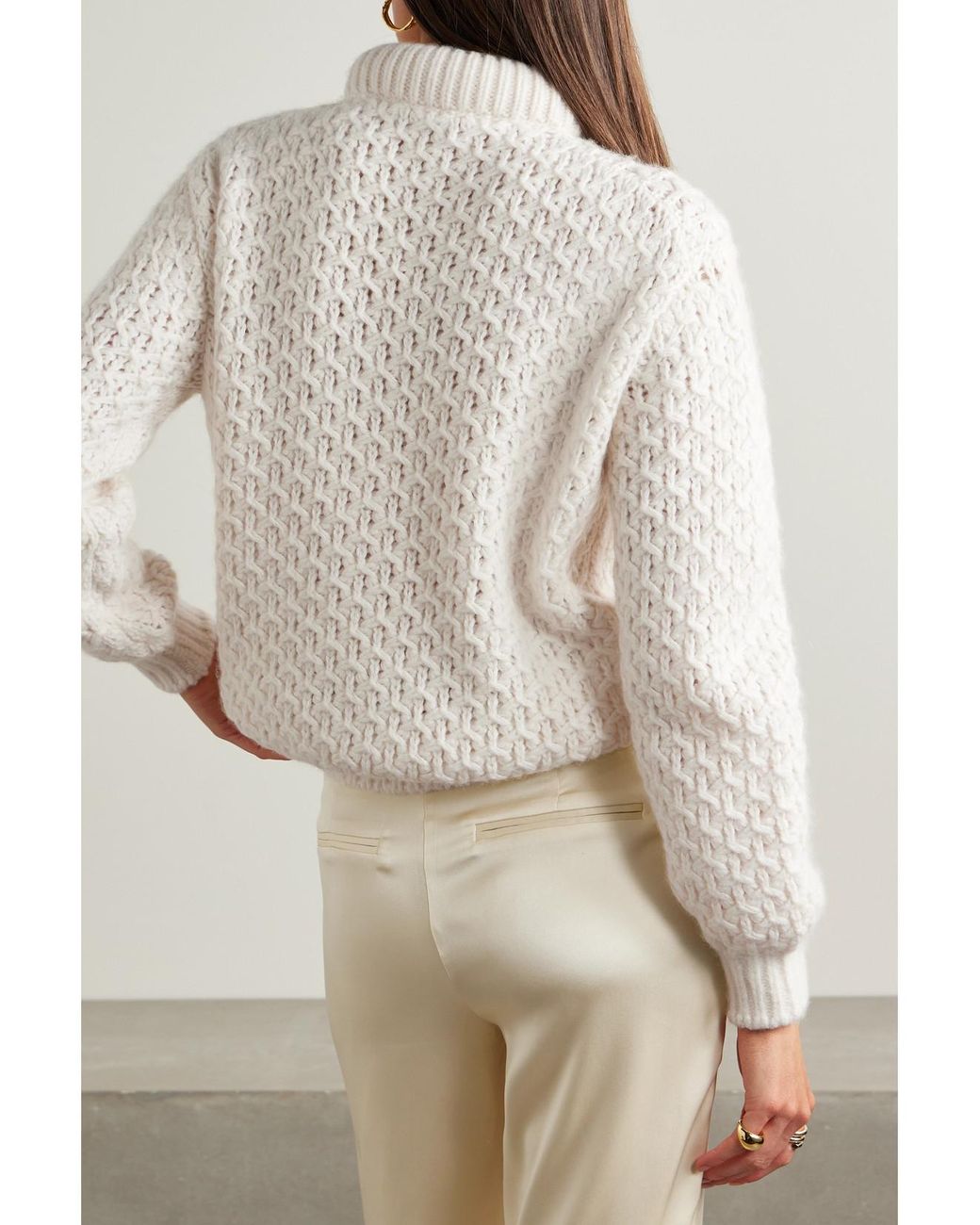 Loro Piana Natural Cashmere And Silk-Blend Turtleneck Sweater