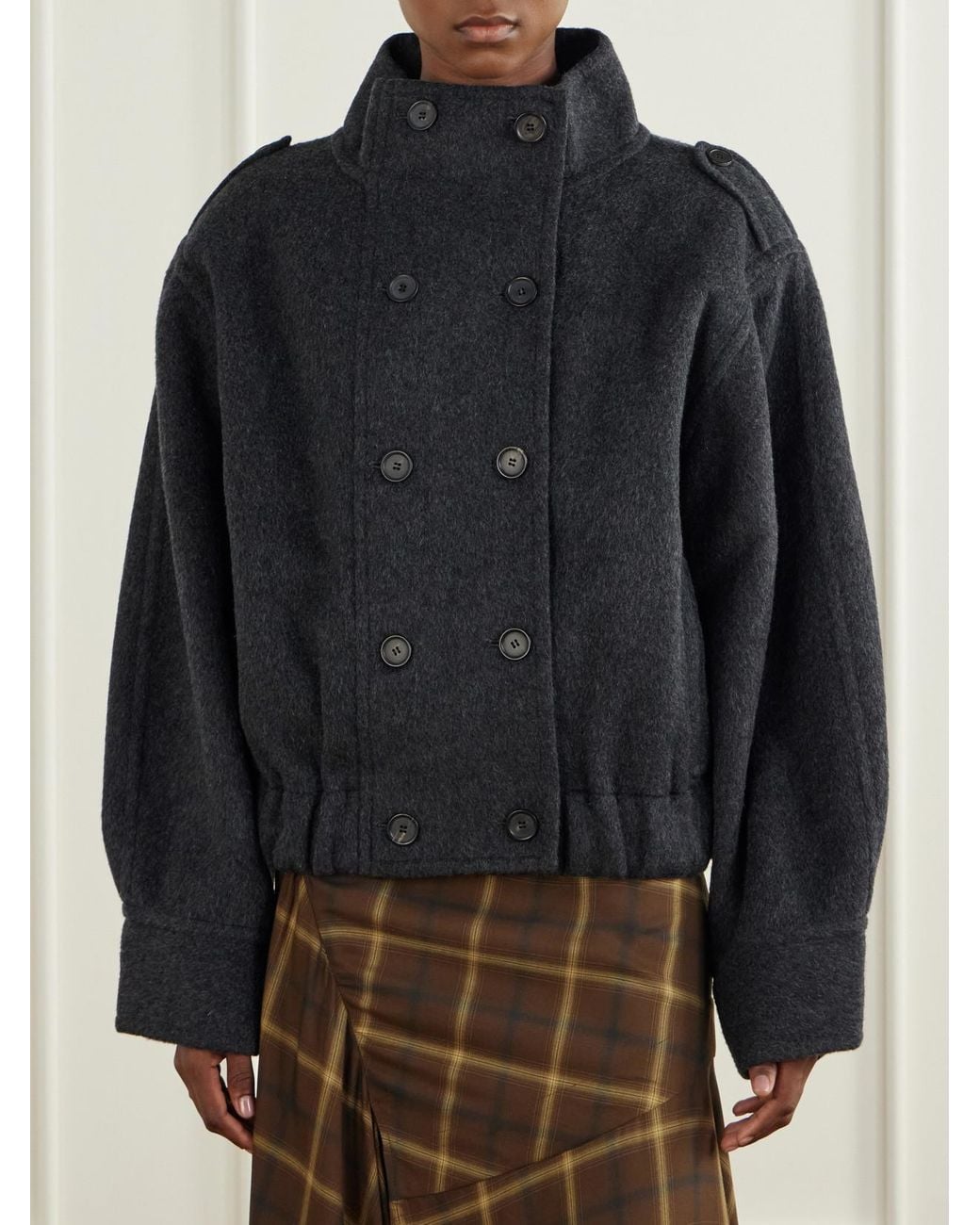 Sea Black Lona Wool Coat