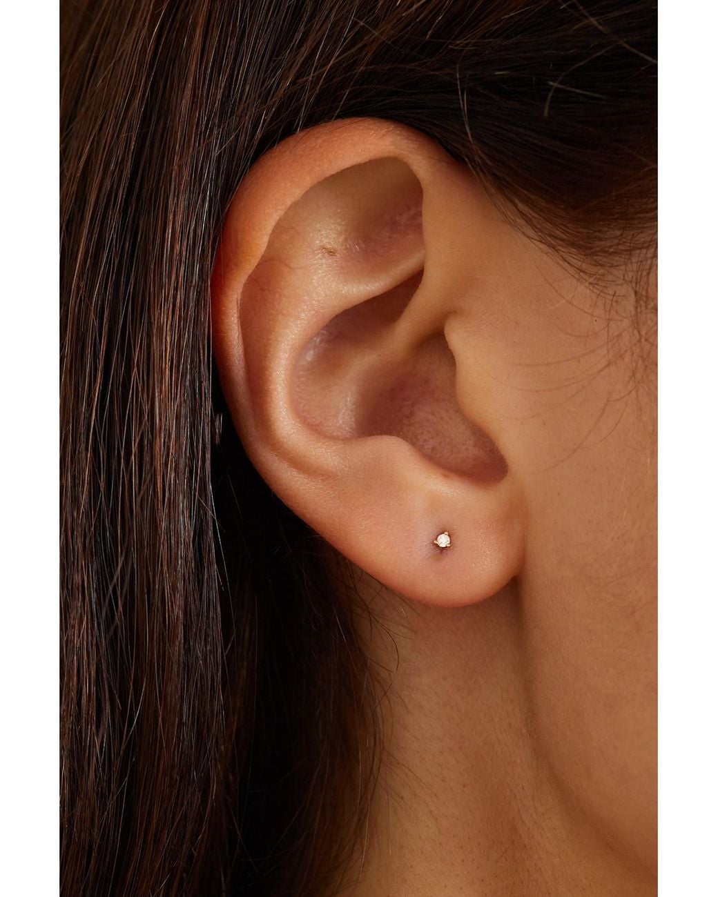 STONE AND STRAND White Teeny Diamond Single Earring