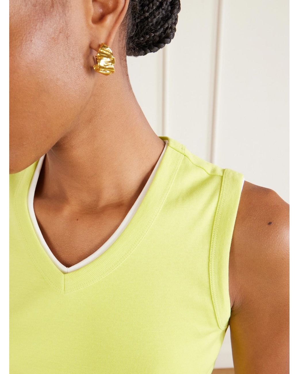 Flore Flore Yellow Jill Organic Cotton-Jersey Tank Top