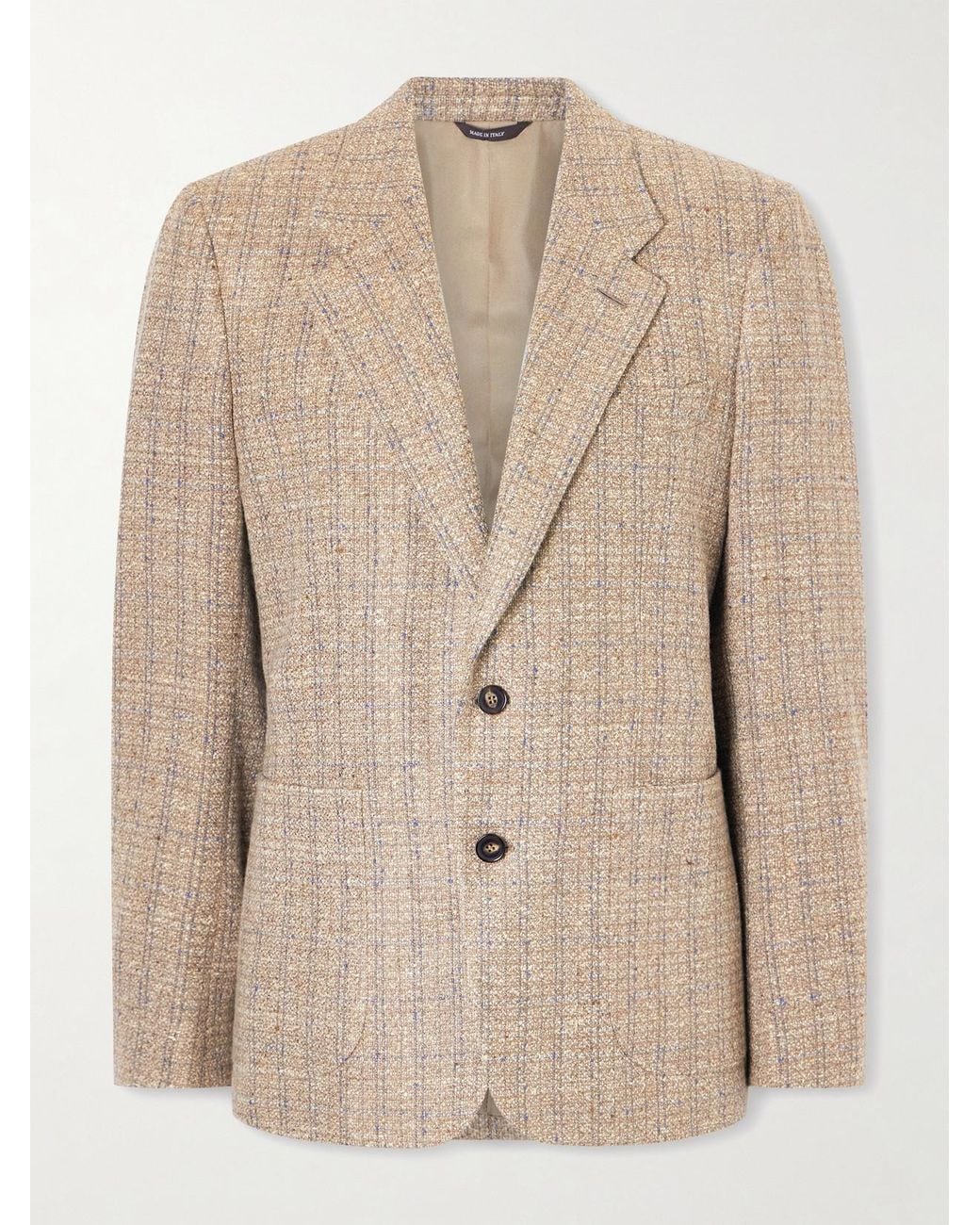 Loro Piana Natural Hedland Checked Tweed Blazer