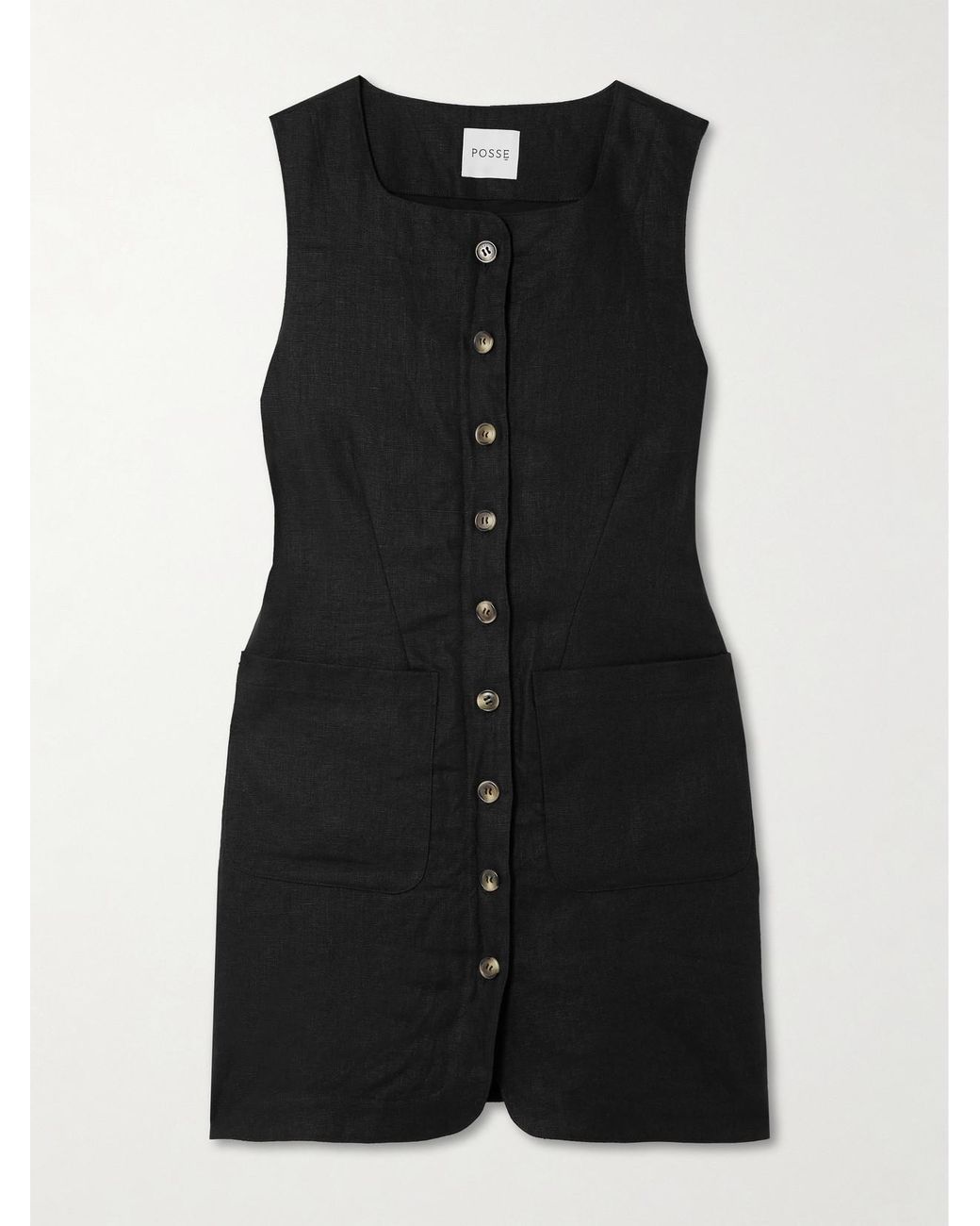 Posse Black Emma Linen Mini Dress