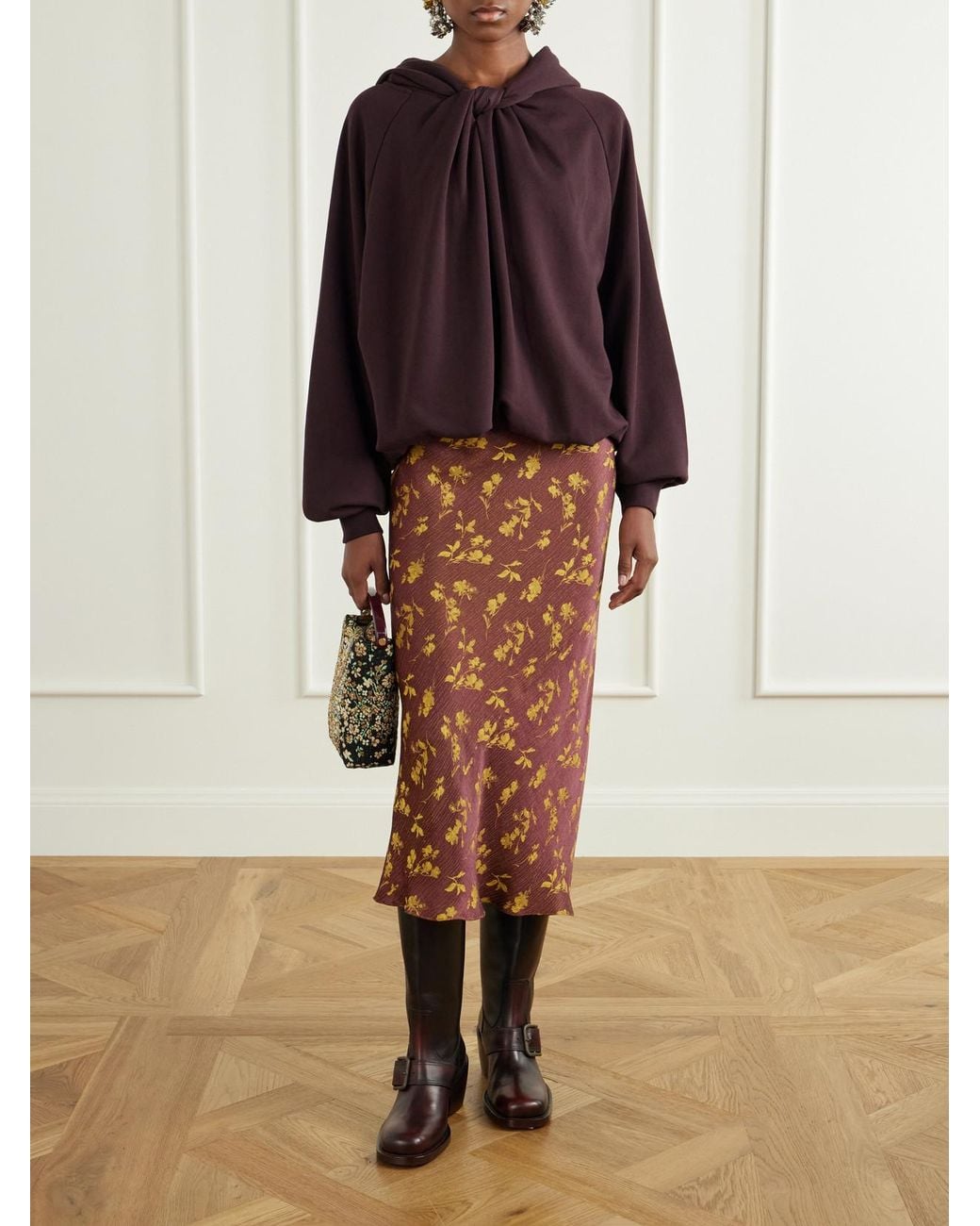 Dries Van Noten Purple Knotted Cotton-Jersey Hoodie