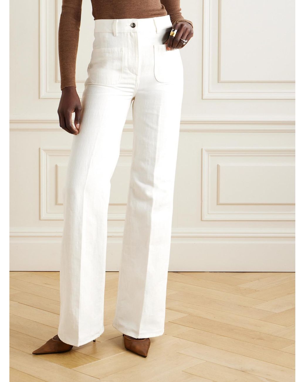 Loro Piana White Linen And Cotton-Blend Straight-Leg Pants