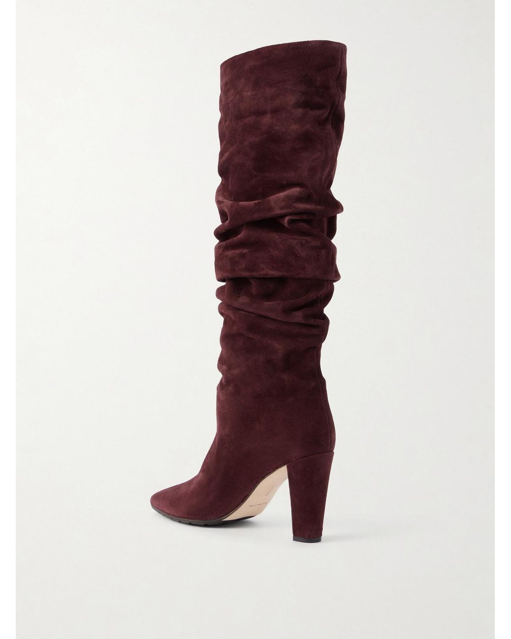 Manolo Blahnik Red Calassohi 90 Suede Knee Boots