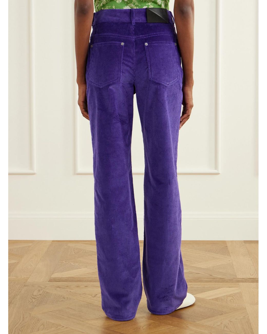 Loewe Purple Cotton-Corduroy Straight-Leg Pants